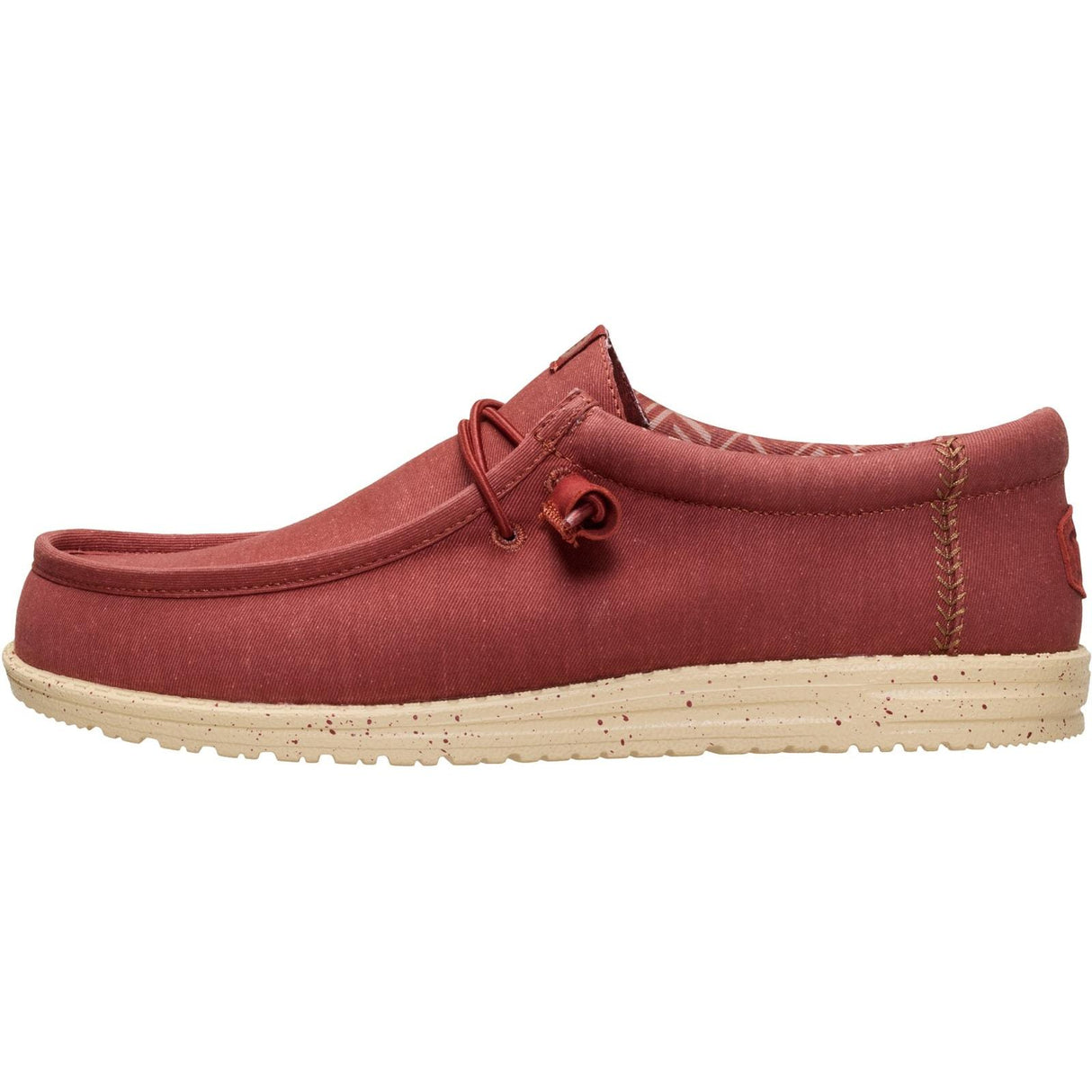 HEYDUDE Mens Wally Canvas Shoe Burnt Red/Boulder Tan