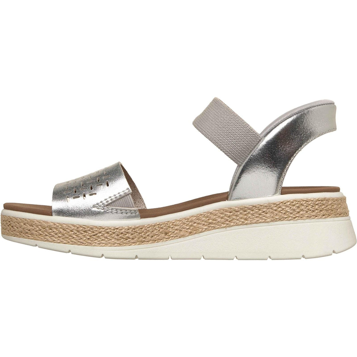 Skechers Womens BOBS Sun Ray Sandal Silver