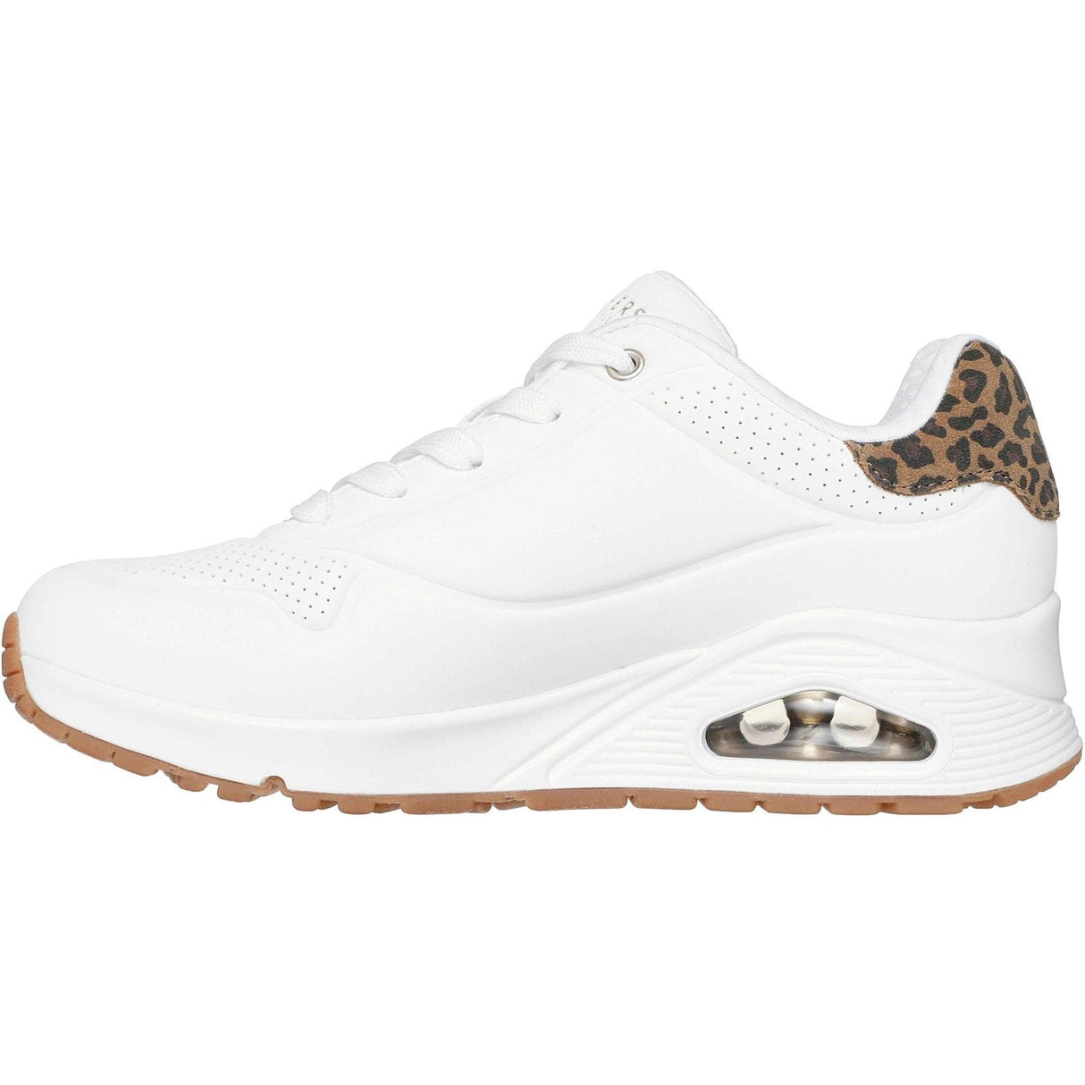 Skechers Womens UNO - Jungle Nite Trainer White/Leopard