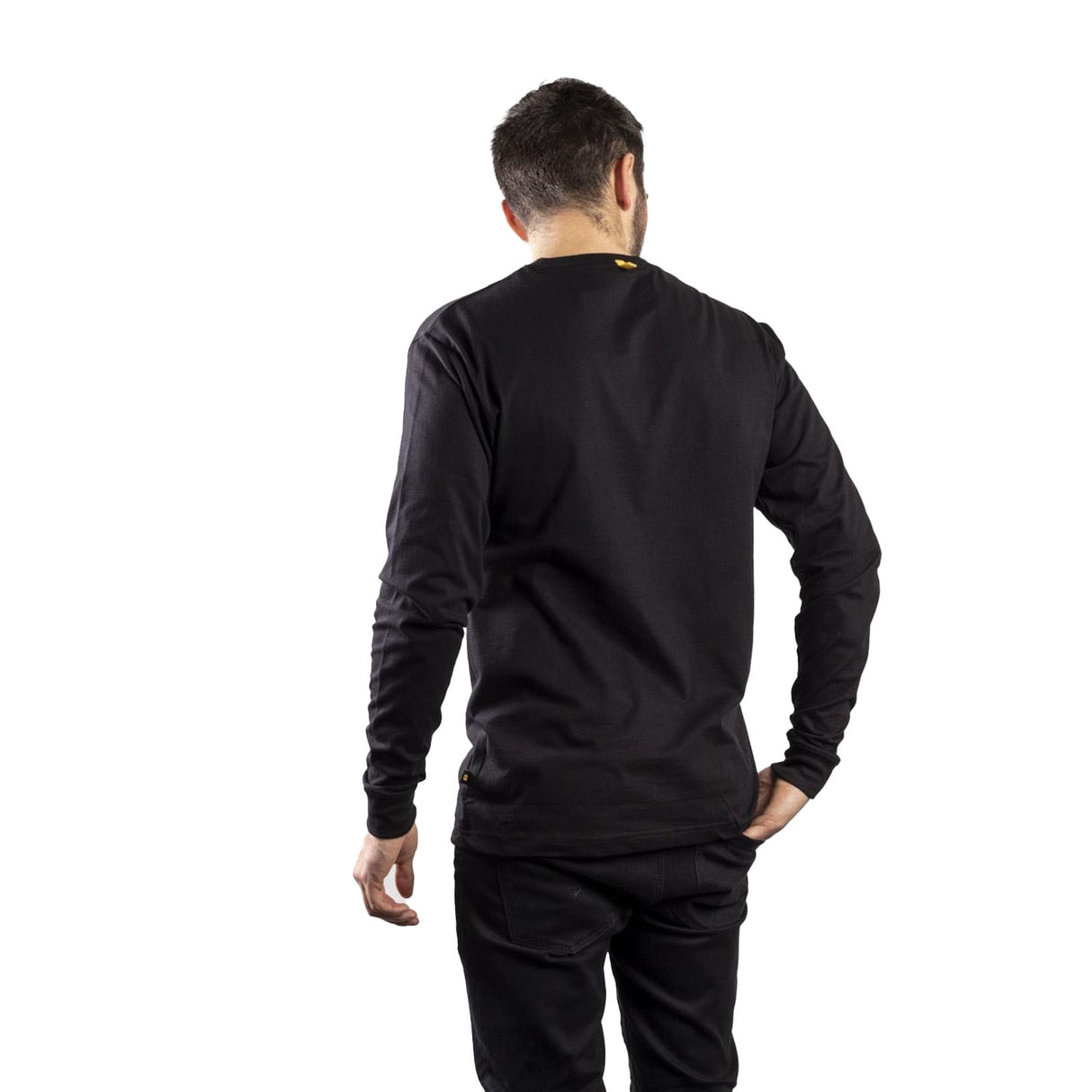 Caterpillar Mens Trademark Banner Long Sleeve T-Shirt Black