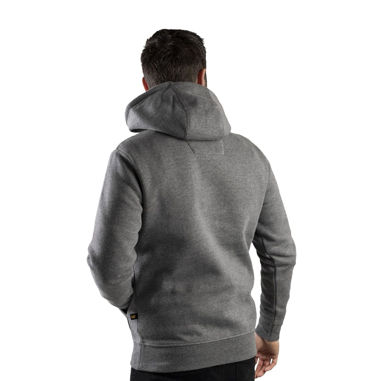 Caterpillar Mens Trademark Hooded Sweatshirt Heather Grey