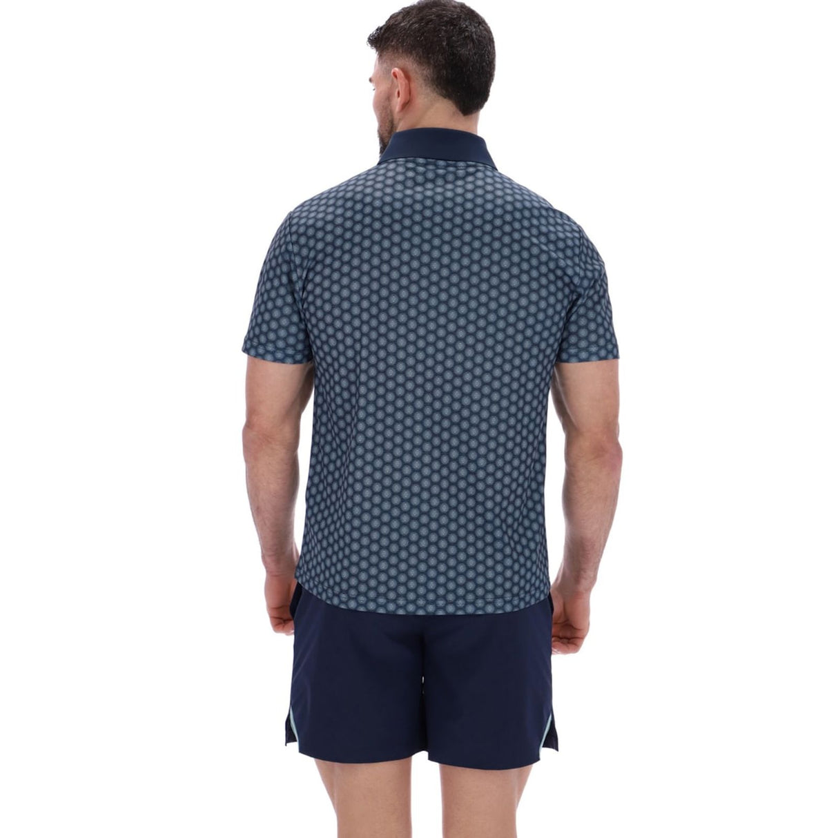 Ted Baker Sport Mens JAYDEN Printed Tennis Polo Shirt Navy
