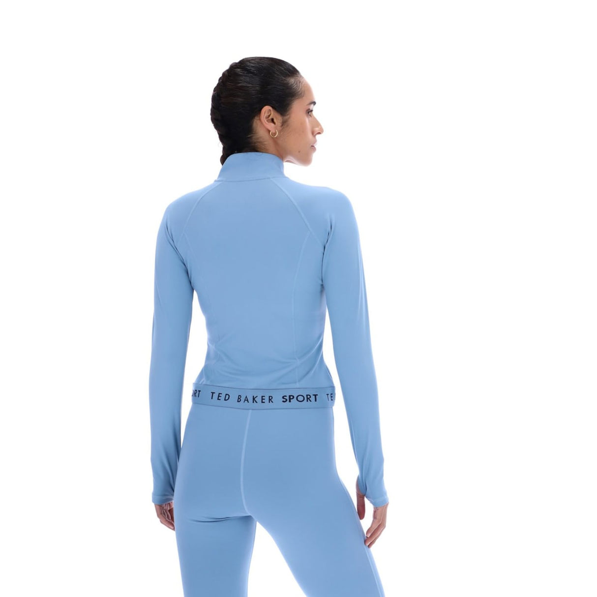 Ted Baker Sport Womens MARIE Essentials Cropped Zip Up Jacket Light Blue