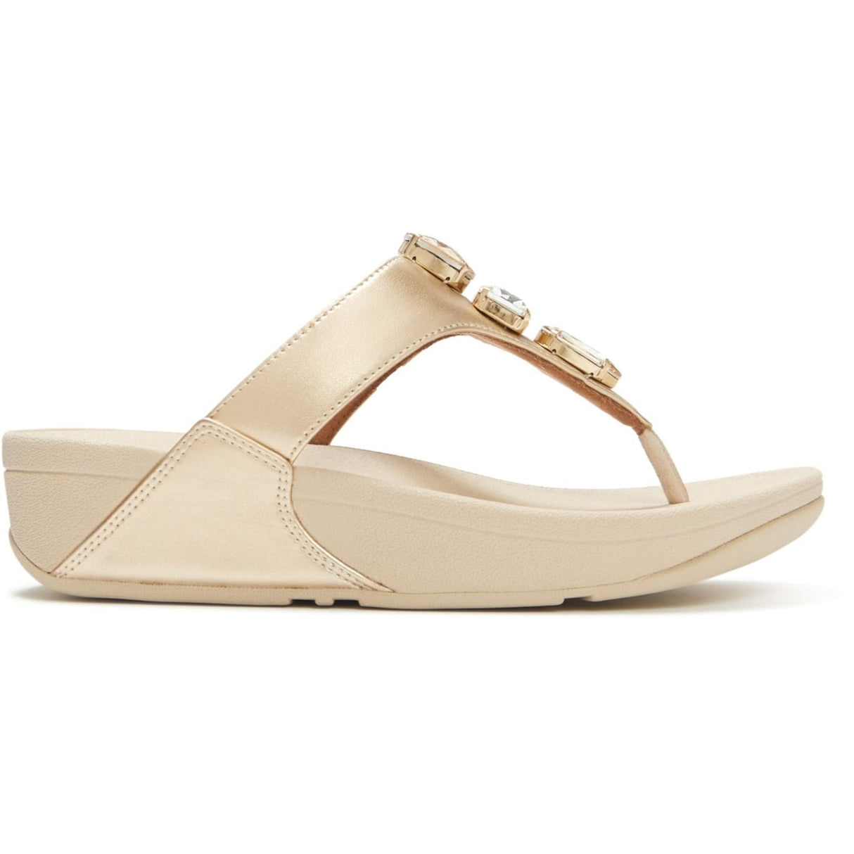 Fitflop Womens Lulu Ultra-Jewel Toe-Post Sandals Platino