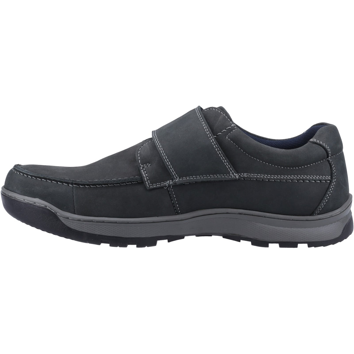 Hush Puppies Mens Casper Touch Fastening Shoes Navy Nubuck