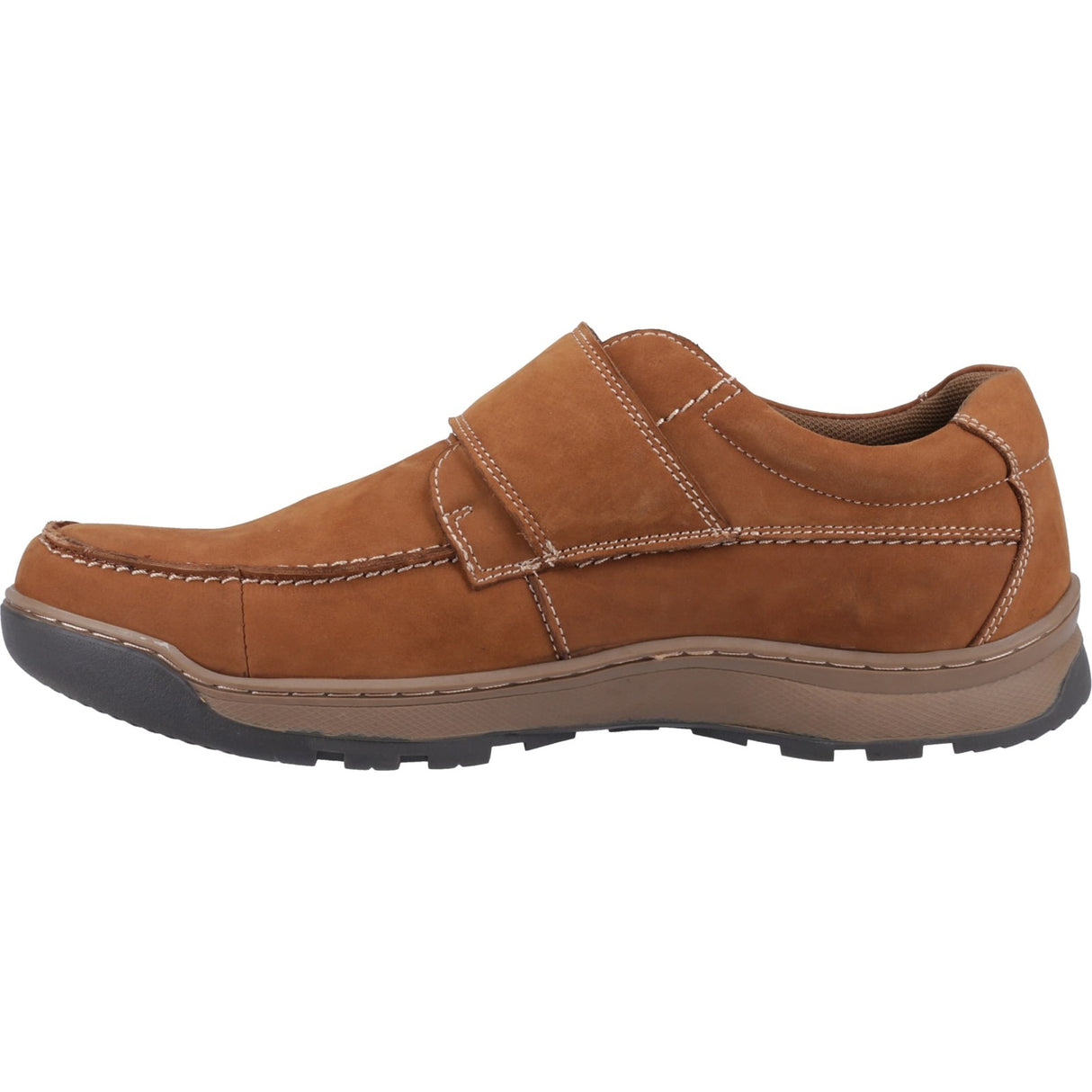 Hush Puppies Mens Casper Touch Fastening Shoes Tan Nubuck