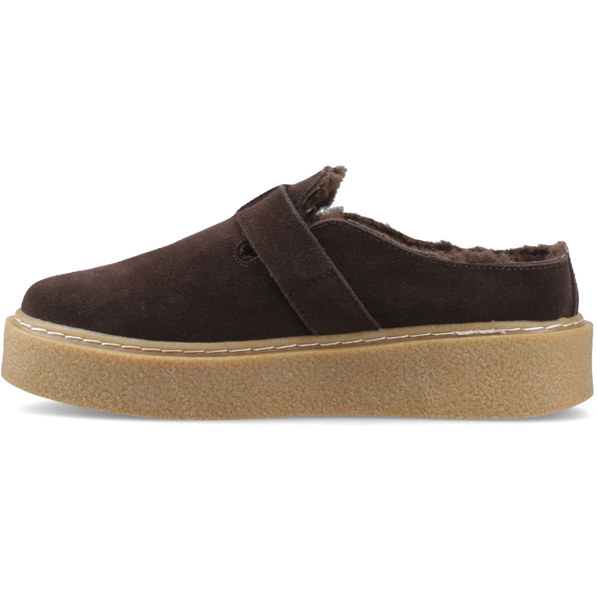 Hush Puppies Womens Blanche Fur Mule Chocolate
