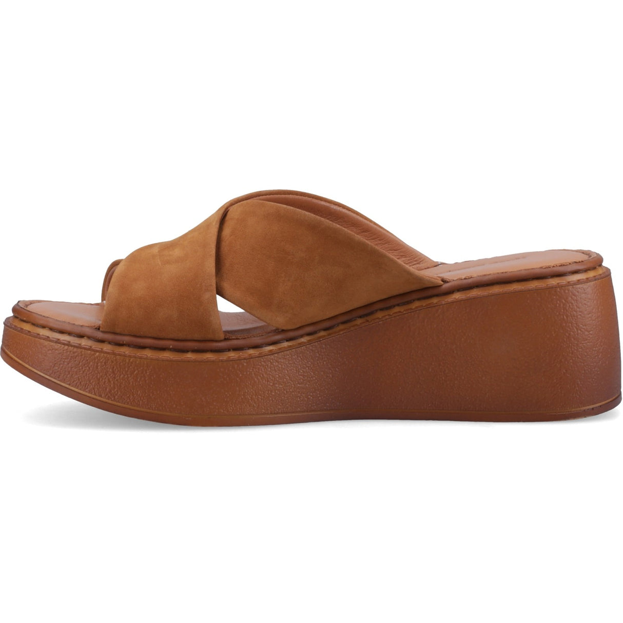 Hush Puppies Womens Bobbi Wedge Sandal Tan Nubuck
