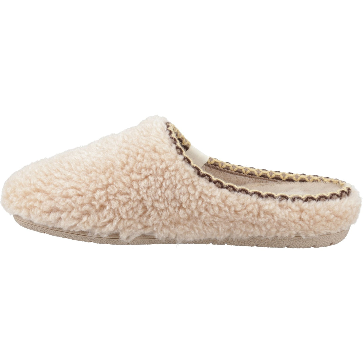 Hush Puppies Womens Good Slipper Teddy Mule Beige