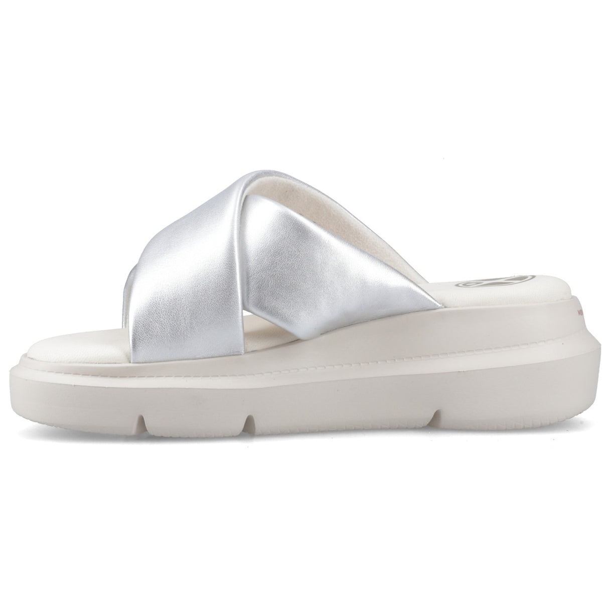 Hush Puppies Womens Uplift Crossover Slide Silver