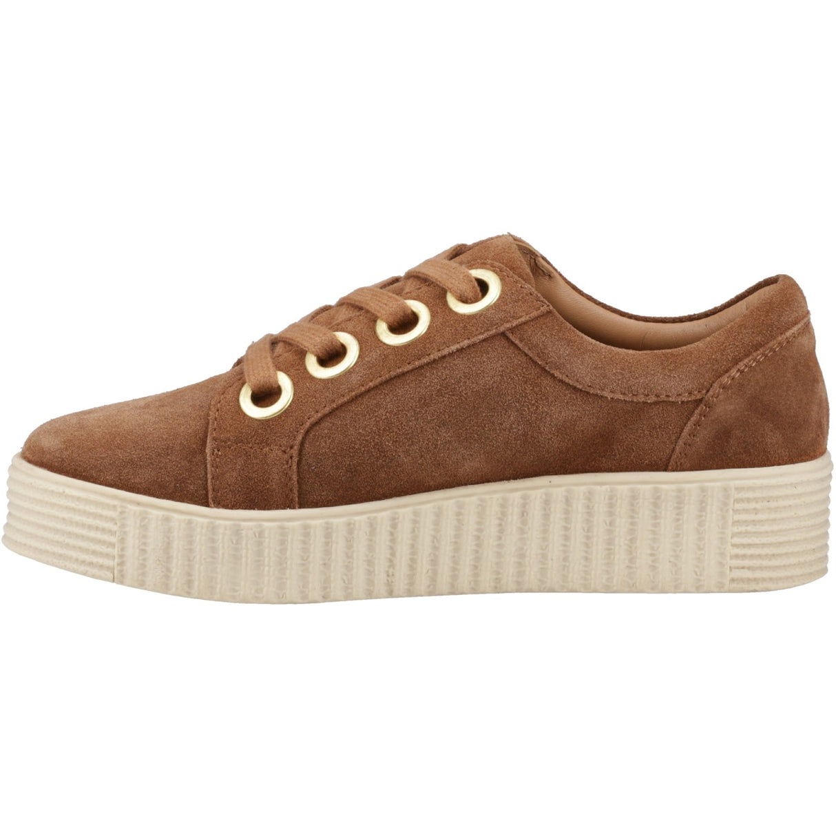 Hush Puppies Womens Tamsin Suede Trainer Tan
