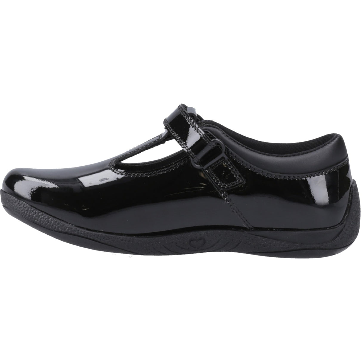 Hush Puppies Junior Girls Caitlin T-Bar Patent Jnr Black