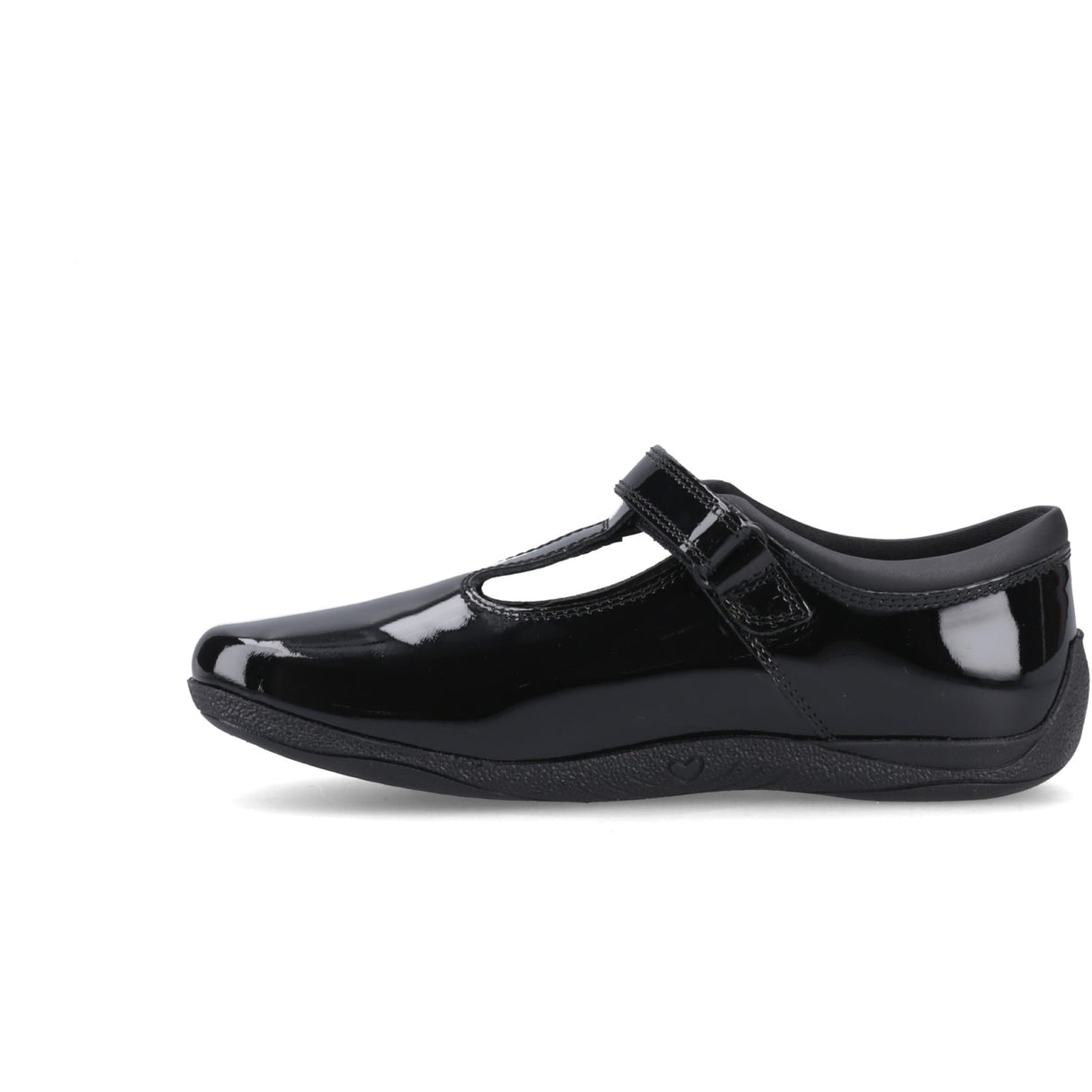 Hush Puppies Girls Caitlin T-Bar Patent Snr Black