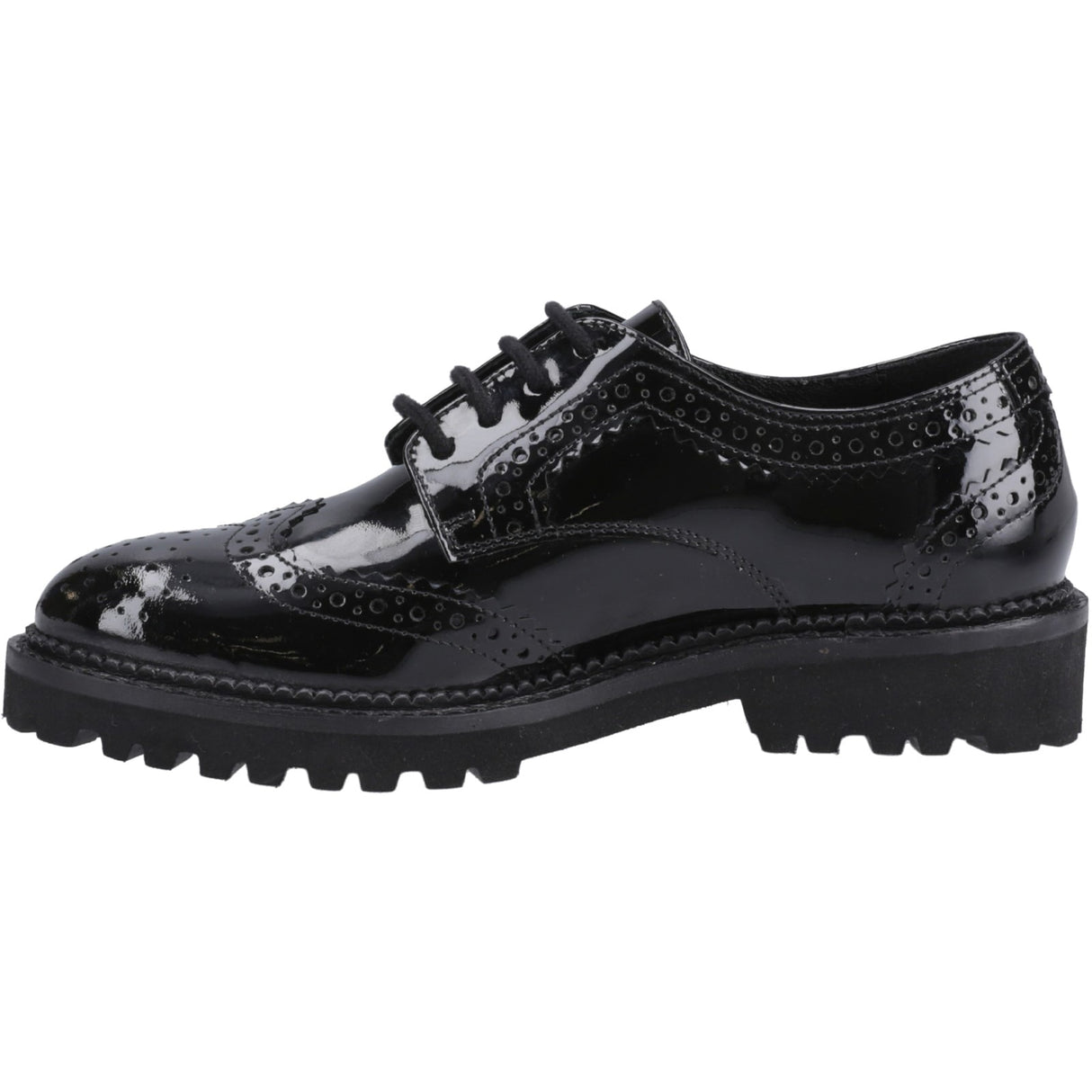 Hush Puppies Junior Girls Gabi Lace Up Patent Jnr Black