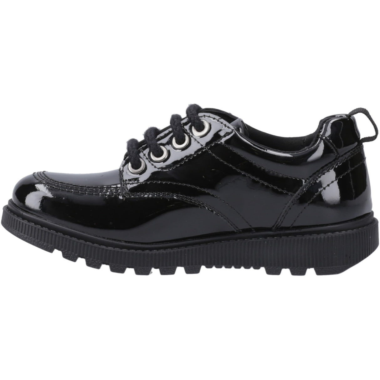 Hush Puppies Girls Keeley Lace Up Patent Snr Black