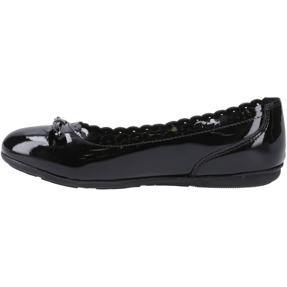 Hush Puppies Junior Girls Lillie Ballerina Patent Black