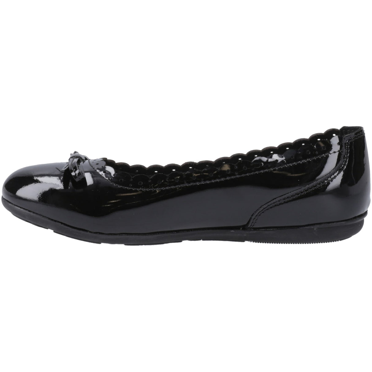 Hush Puppies Girls Lillie Ballerina Patent Black