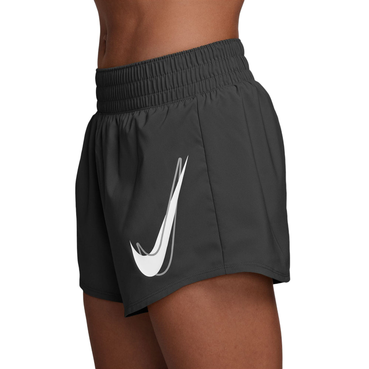 Nike One Swoosh Womens Dri-Fit Mid-Rise Brief-Lined Running Shorts