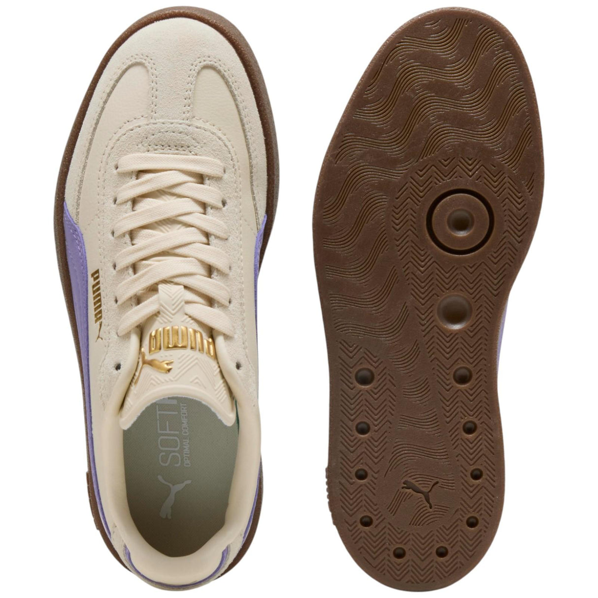 Puma Club II Era Kids Lace Sneakers Outer Top and Sole Full View