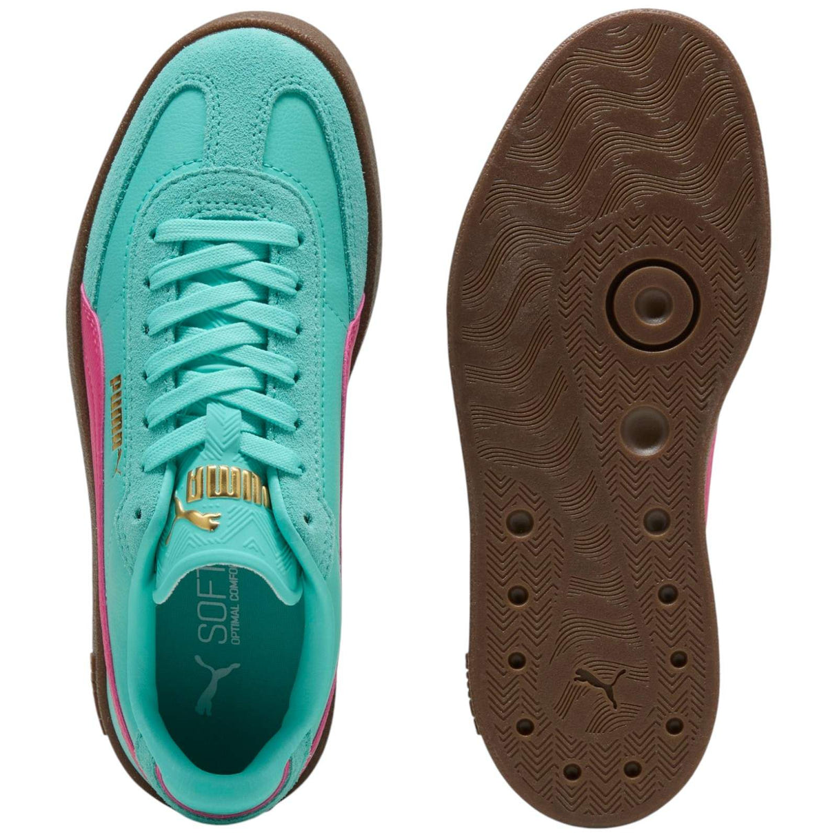 Puma Club II Era Kids Lace Sneakers Outer Top and Sole Full View