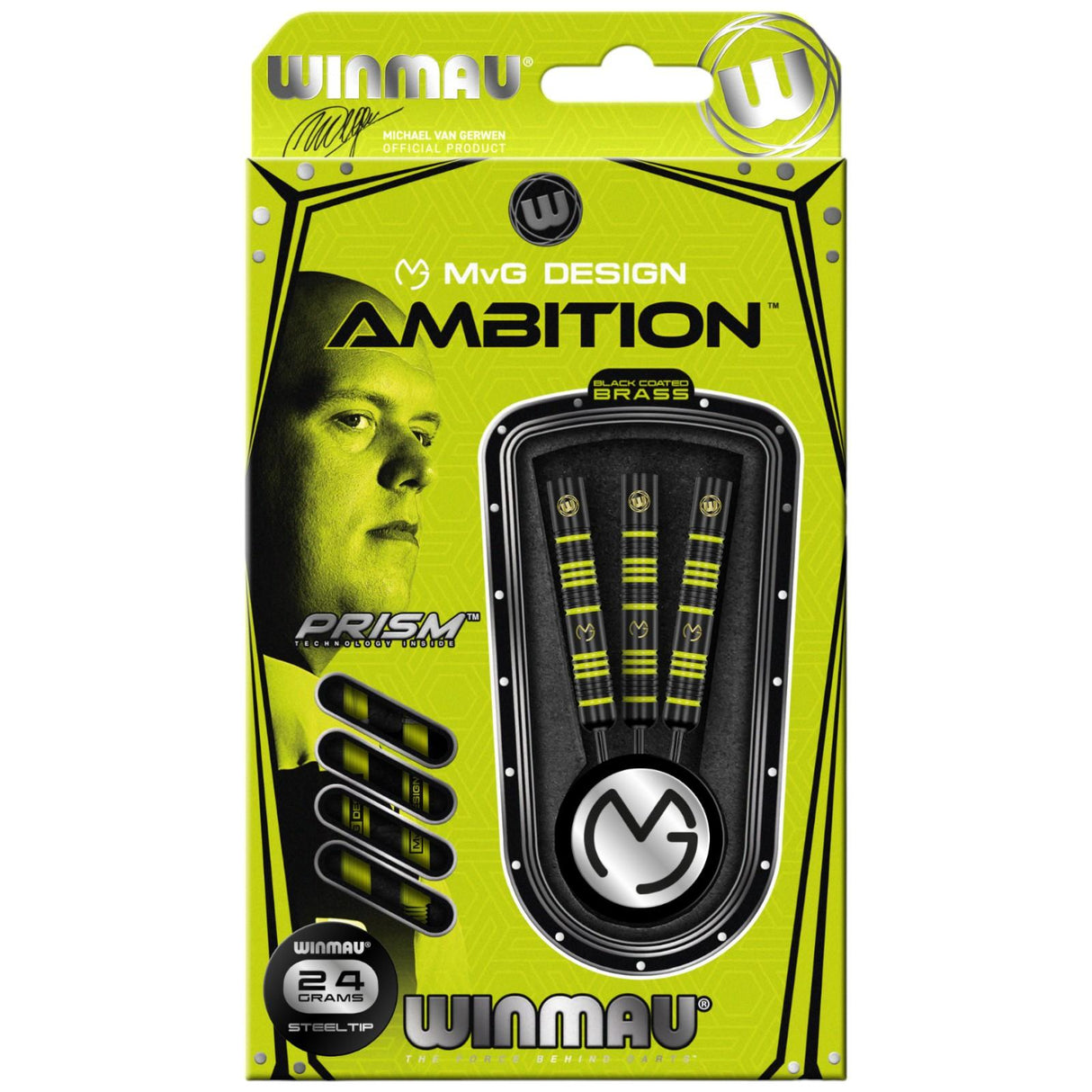 Winmau MVG Ambition 24G Brass Steel Tip Darts