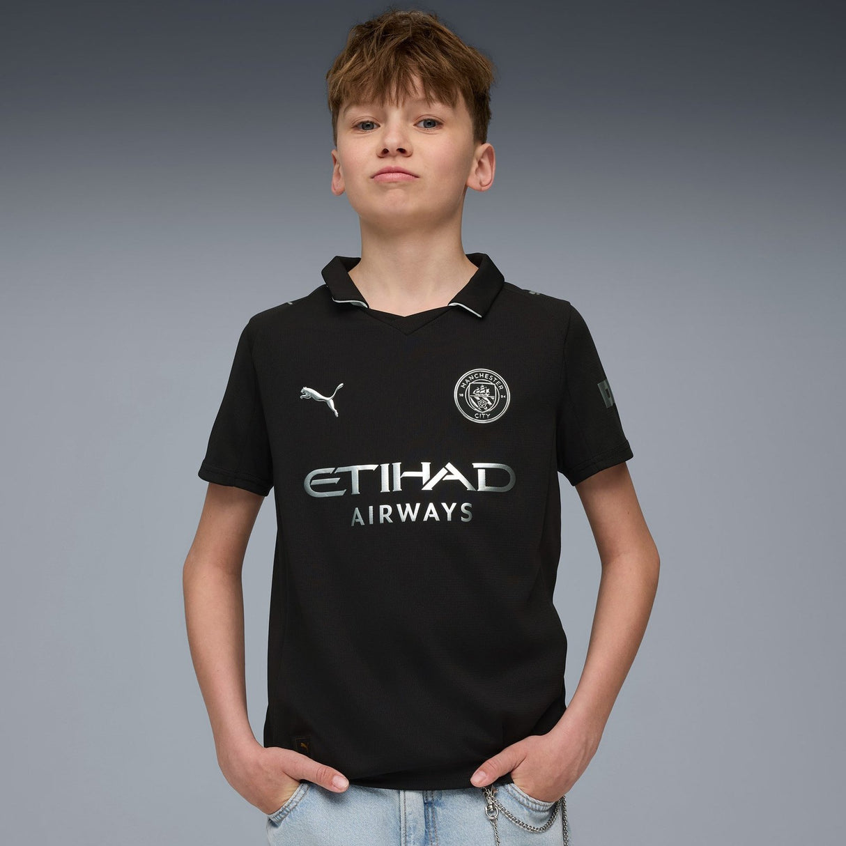 Puma Manchester City Football 2025/26 Kids Short Sleeved Away Jersey
