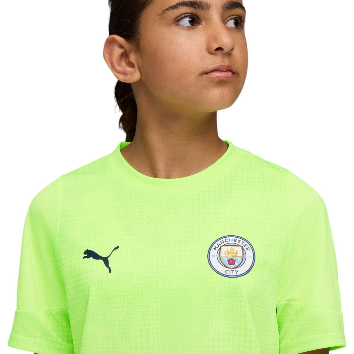 Puma MCFC 25 Kids UCL Train Jersey Green