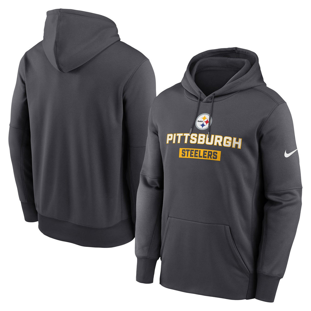 Nike Steelers Therma Hoodie Grey
