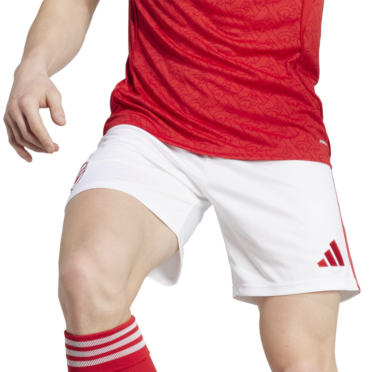 adidas Arsenal Football 2025/26 Mens Home Short Model Close Up Front View