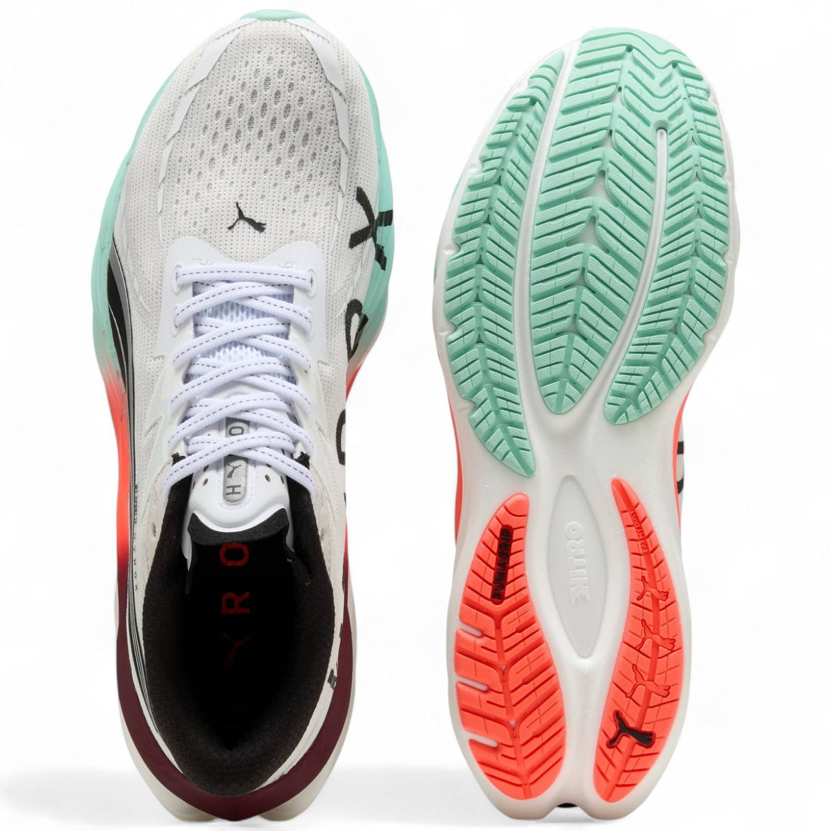 Puma Velocity Nitro 4 Hyrox Mens Regular-Fit Running Shoes Upper and Sole Full View