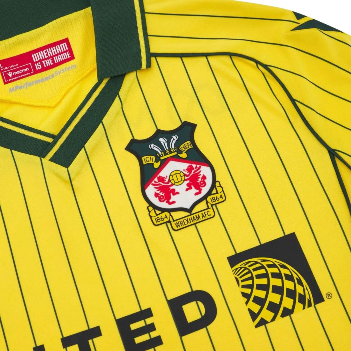 Macron Wrexham 25 Away Jersey Yellow