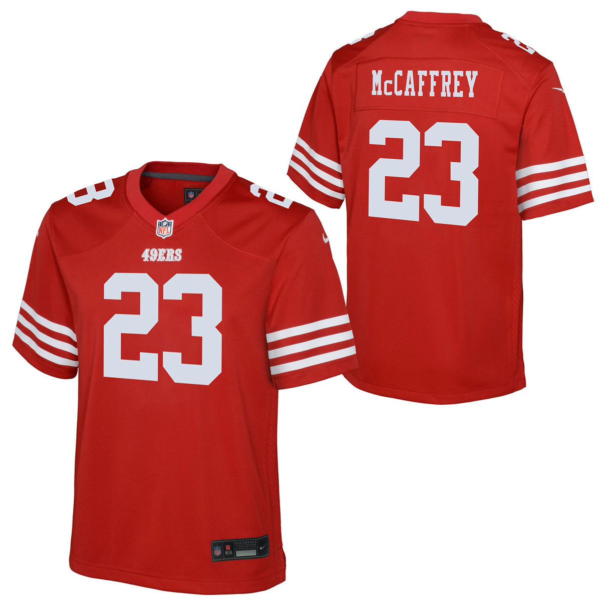 Nike Boys Game Jsy 49ers McCaffrey 23 Rd