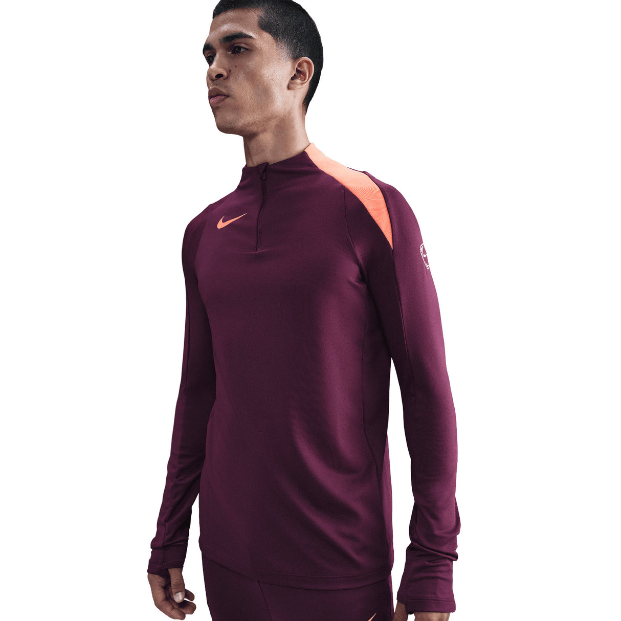 Nike Mens DF STRK DRIL HZ TOP T90 Maroon