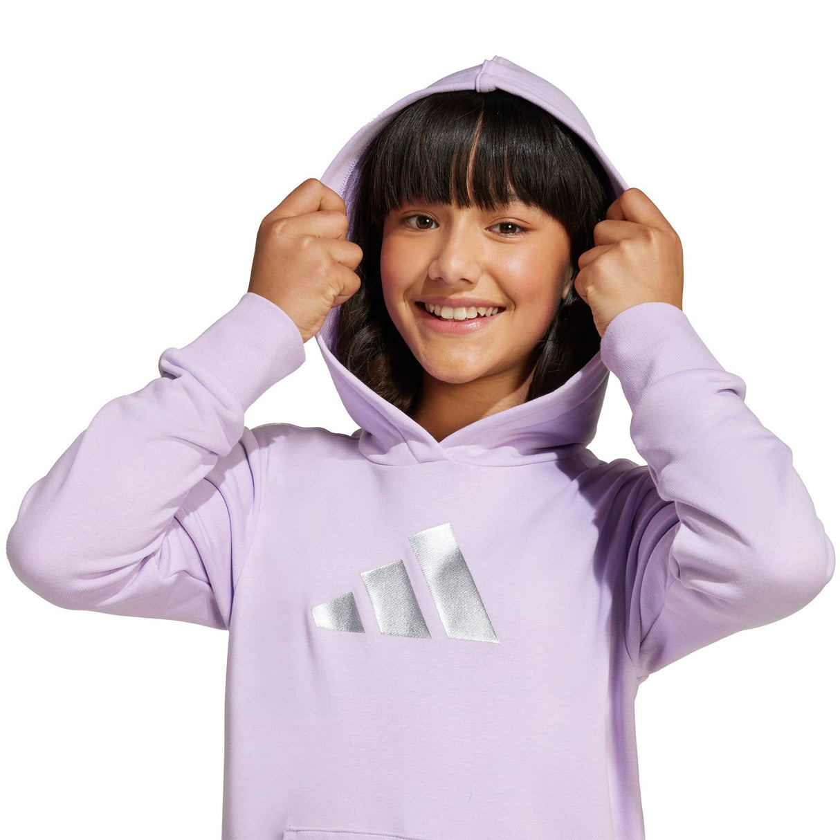 adidas Jr Girls GLAM Hoodie Purple