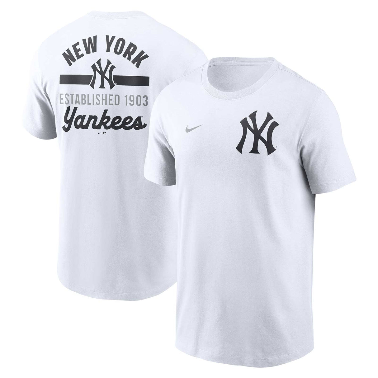 Nike New York Yankees 2-Hit Cotton T-Shirt - Front and Back