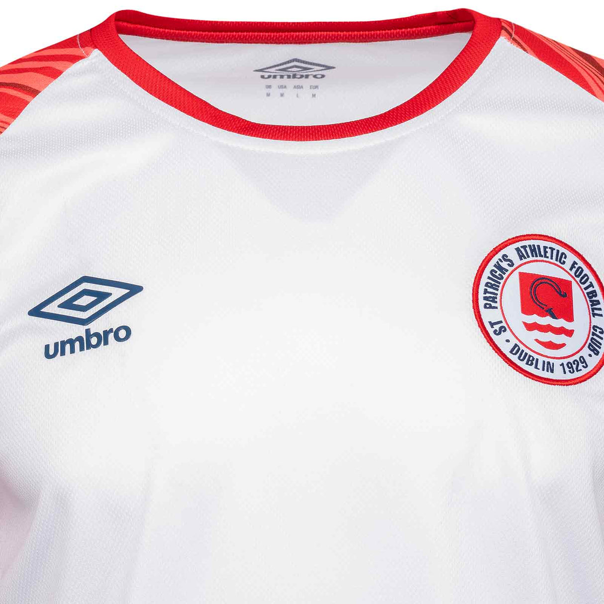 Umbro St Patricks Athletic Football Club Euro 2025 Kids Warm Up Jersey Close-Up Front View