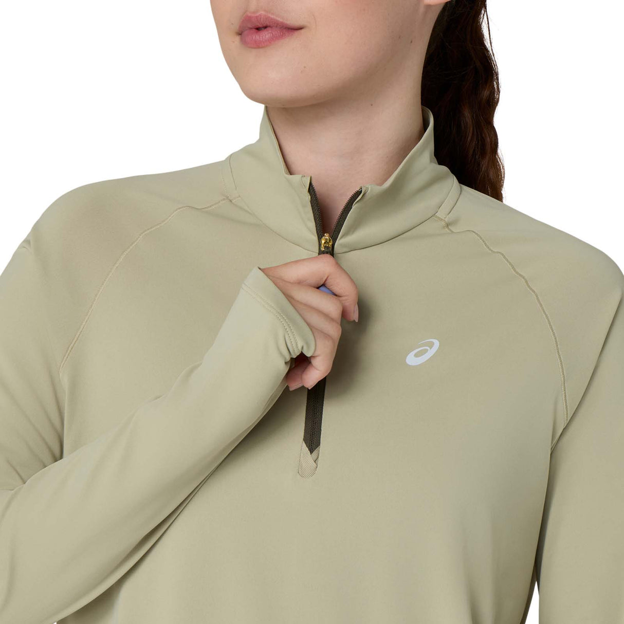 ASICS WMS NAGINO RUN ADJUST HOODIE GRN