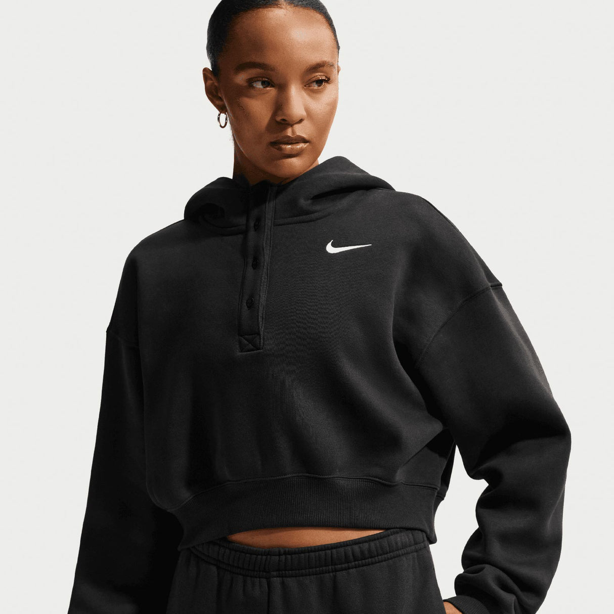Nike W NSW PHNX FLC CRP HNLY Hoody Blk