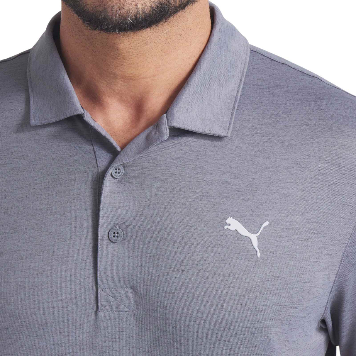 PUMA Icon HEATHER Golf Polo 2.0 Grey