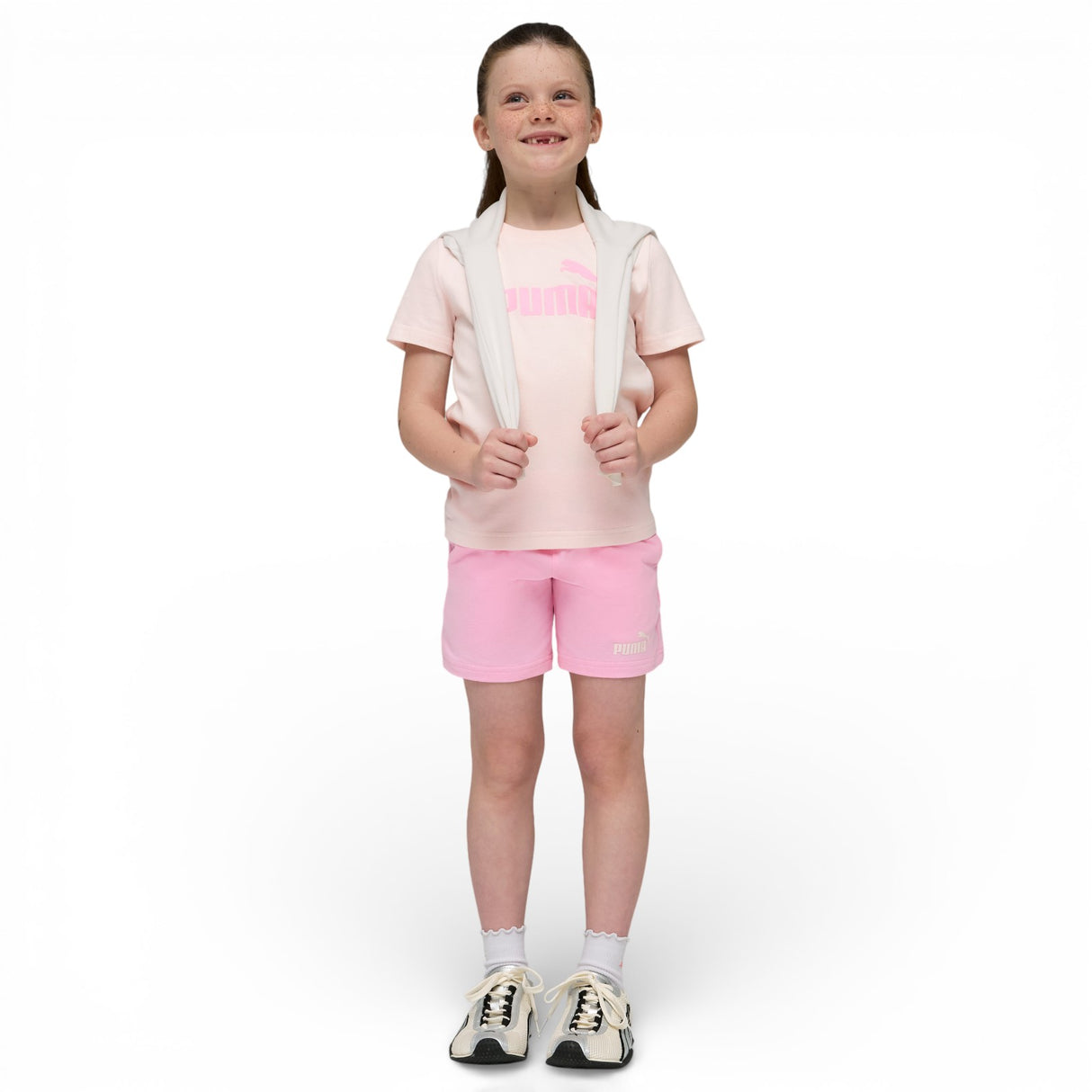 Puma Jr Girls ESS N1 Logo Set PS Pink