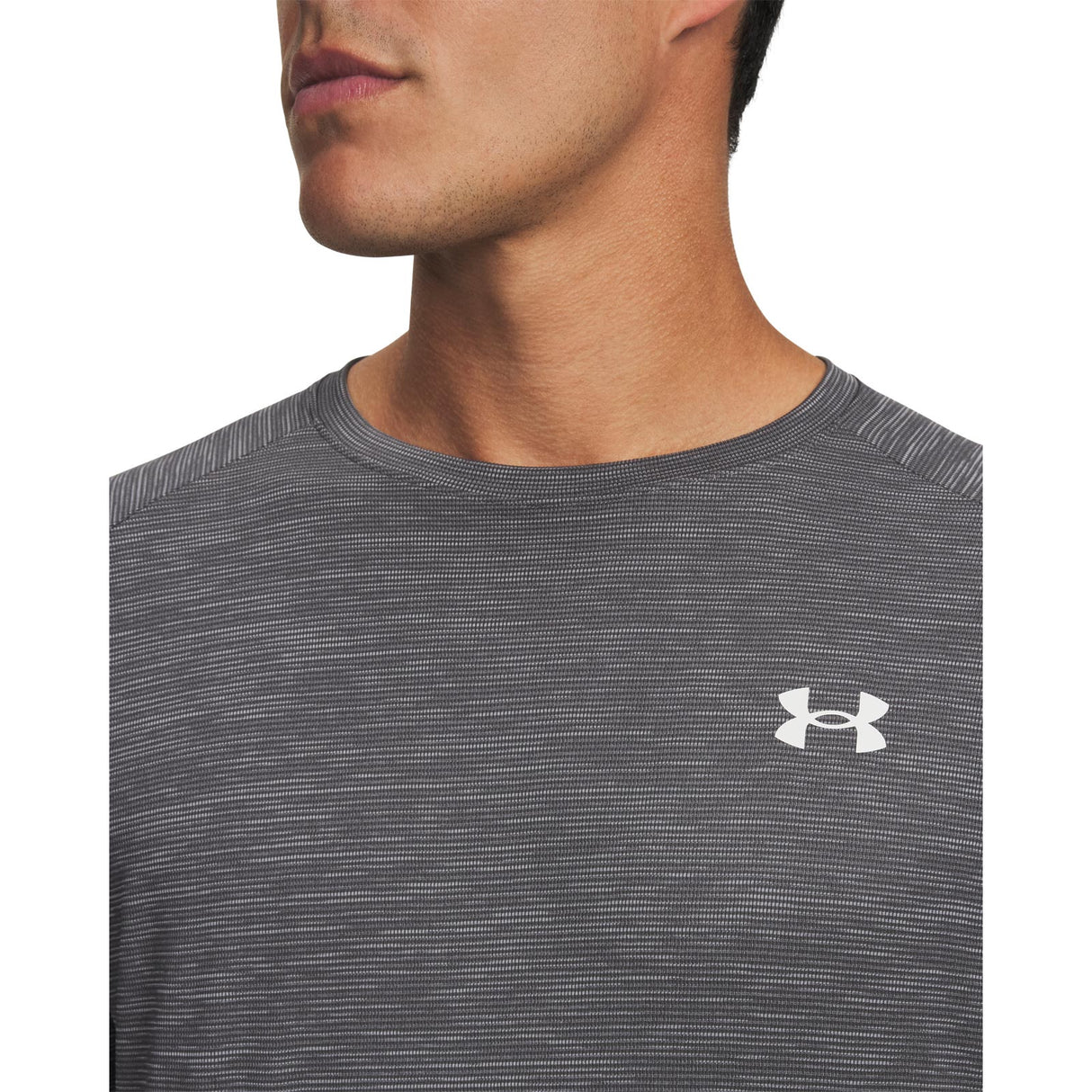 UA Mens Tech Textured SS Tee Grey