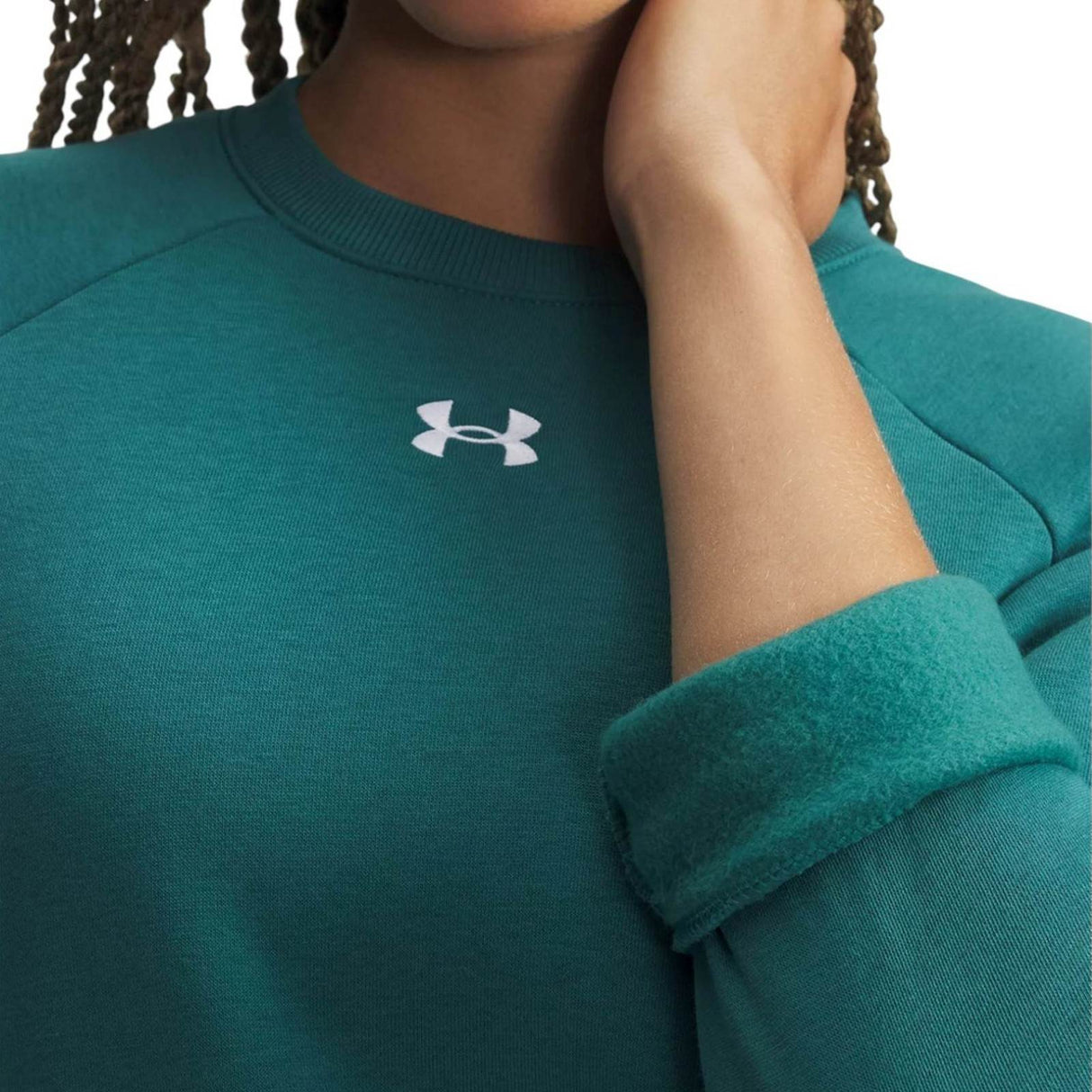 UA Womens Rival Fleece Crew Green