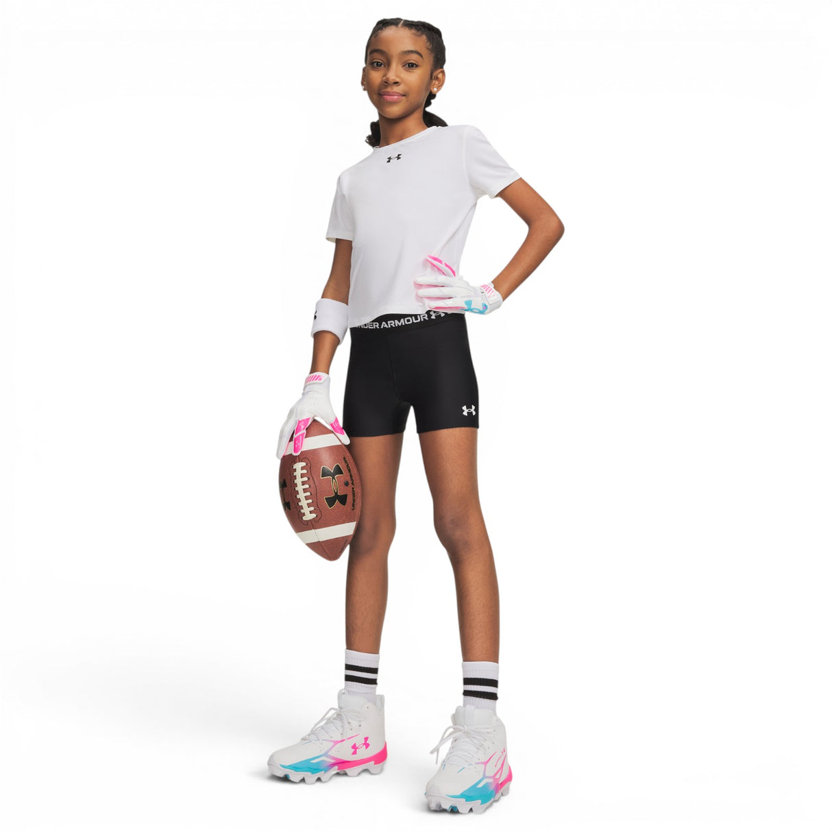 UA Girls HeatGear Shorts Black