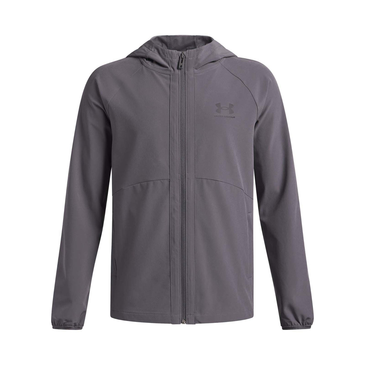 UA Boys VIBE WVN Windbreaker Jacket Grey