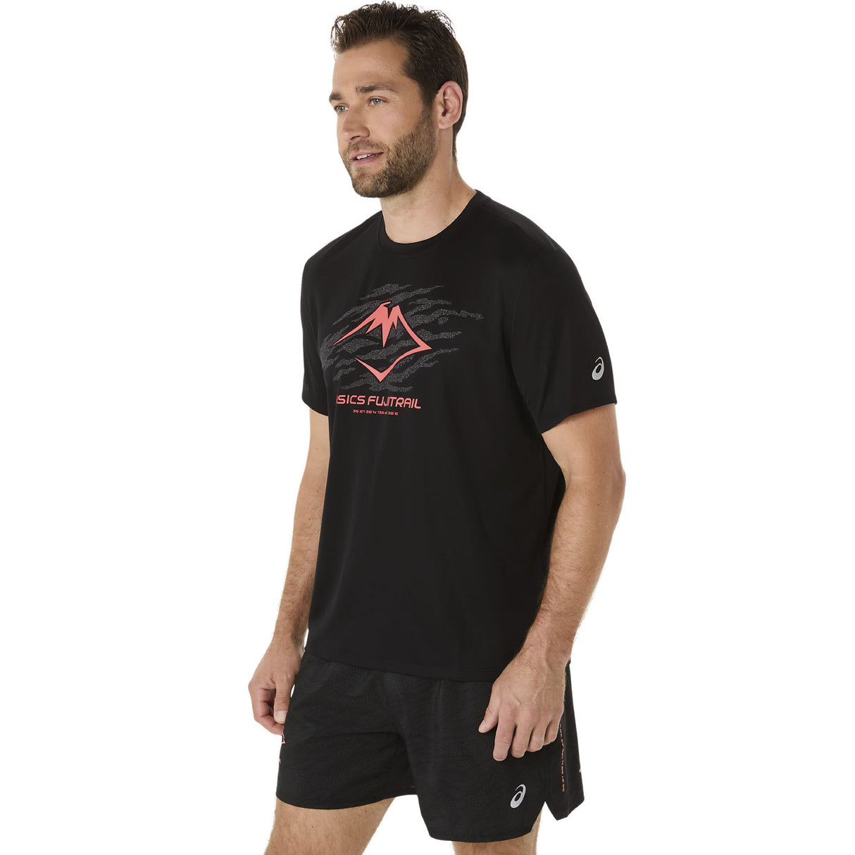 Asics Mens Fujitrail Logo SS Top Black
