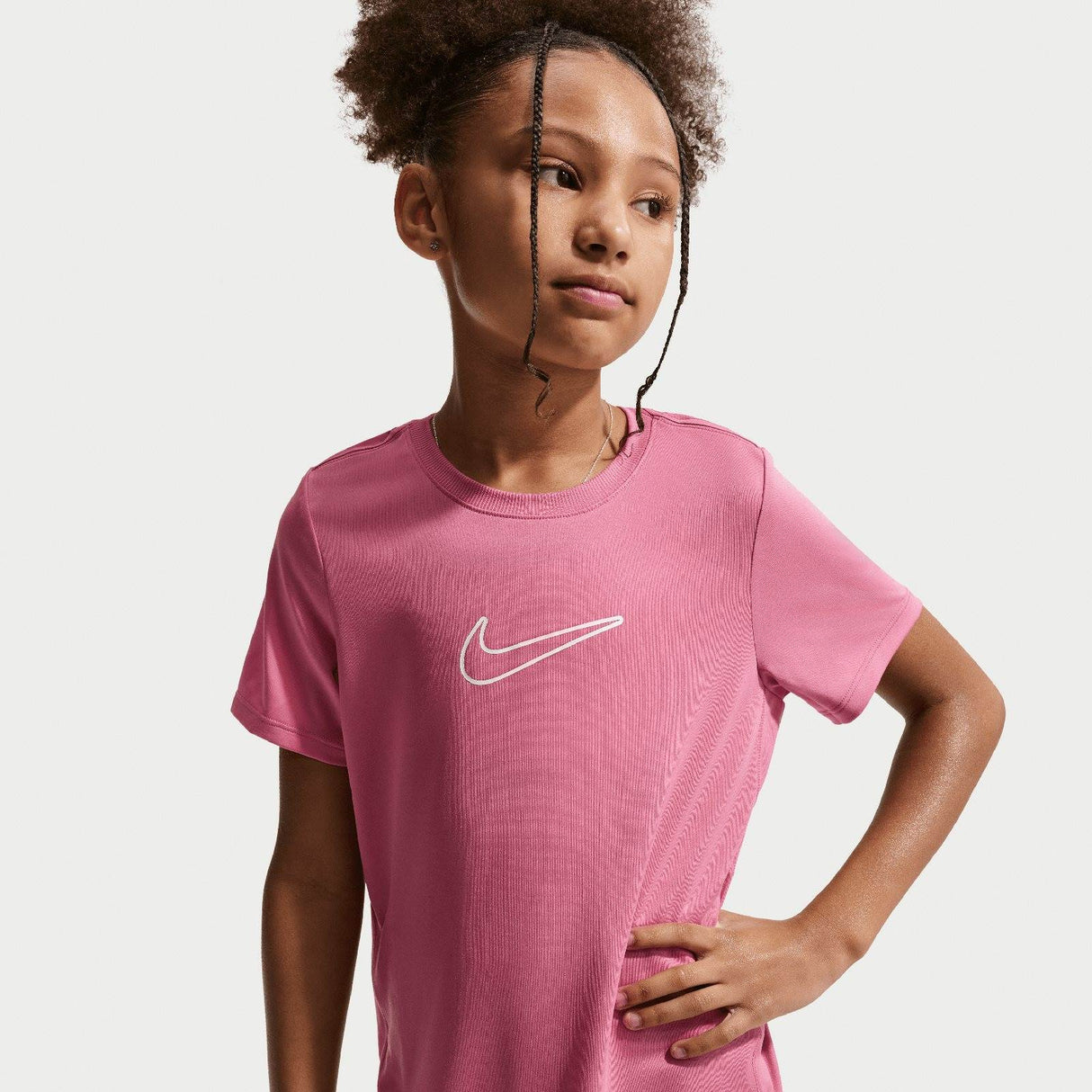 NIKE GIRLS DF ONE STD SS TOP HBR Pink