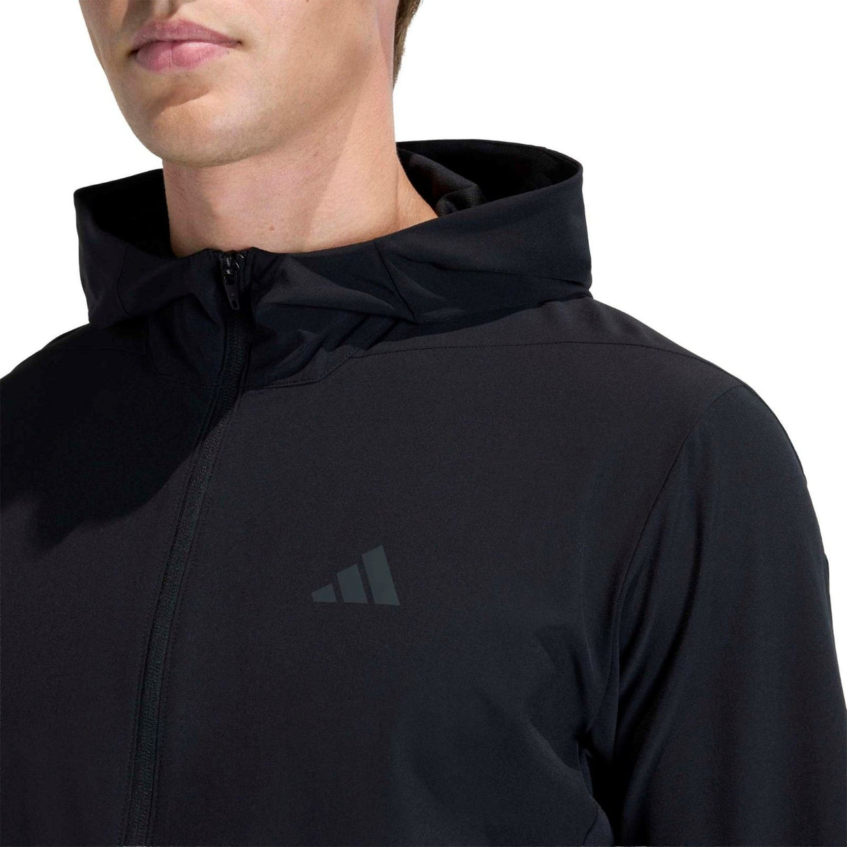 adidas Mens D4T Hybrid FZ Hoodie Black