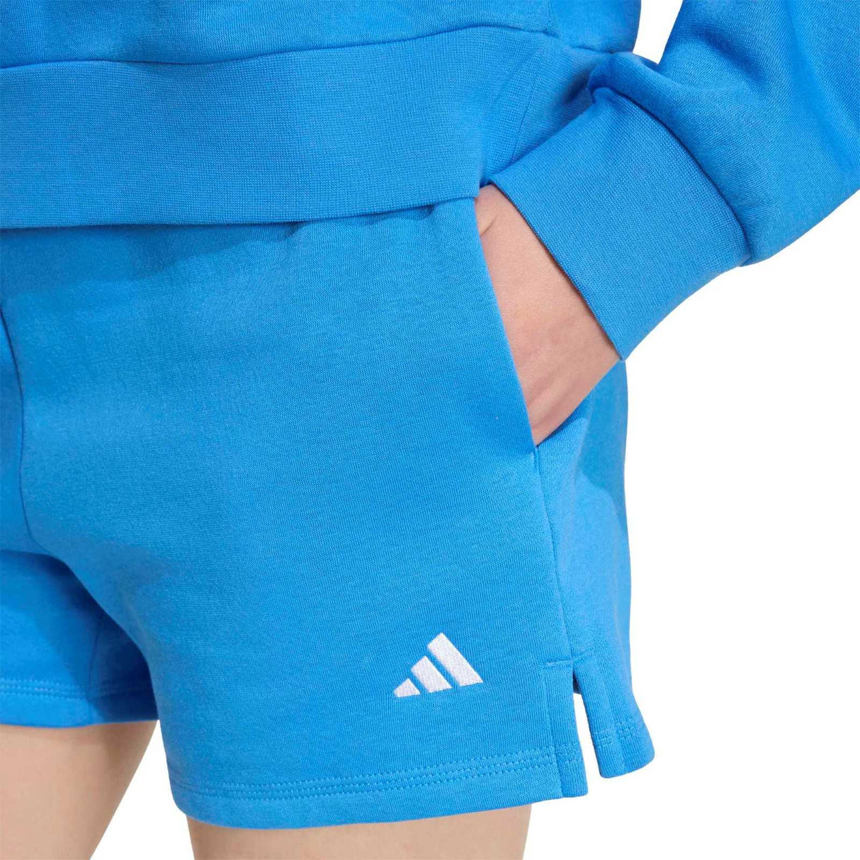 adidas Womens SL Fleece Shorts Blue