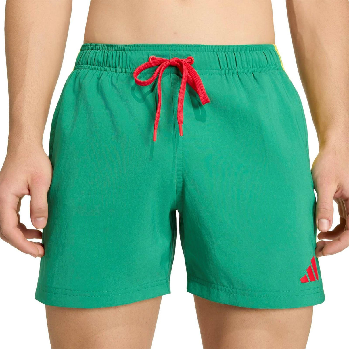 adidas Mens 3 Stripes 5in Shorts Green