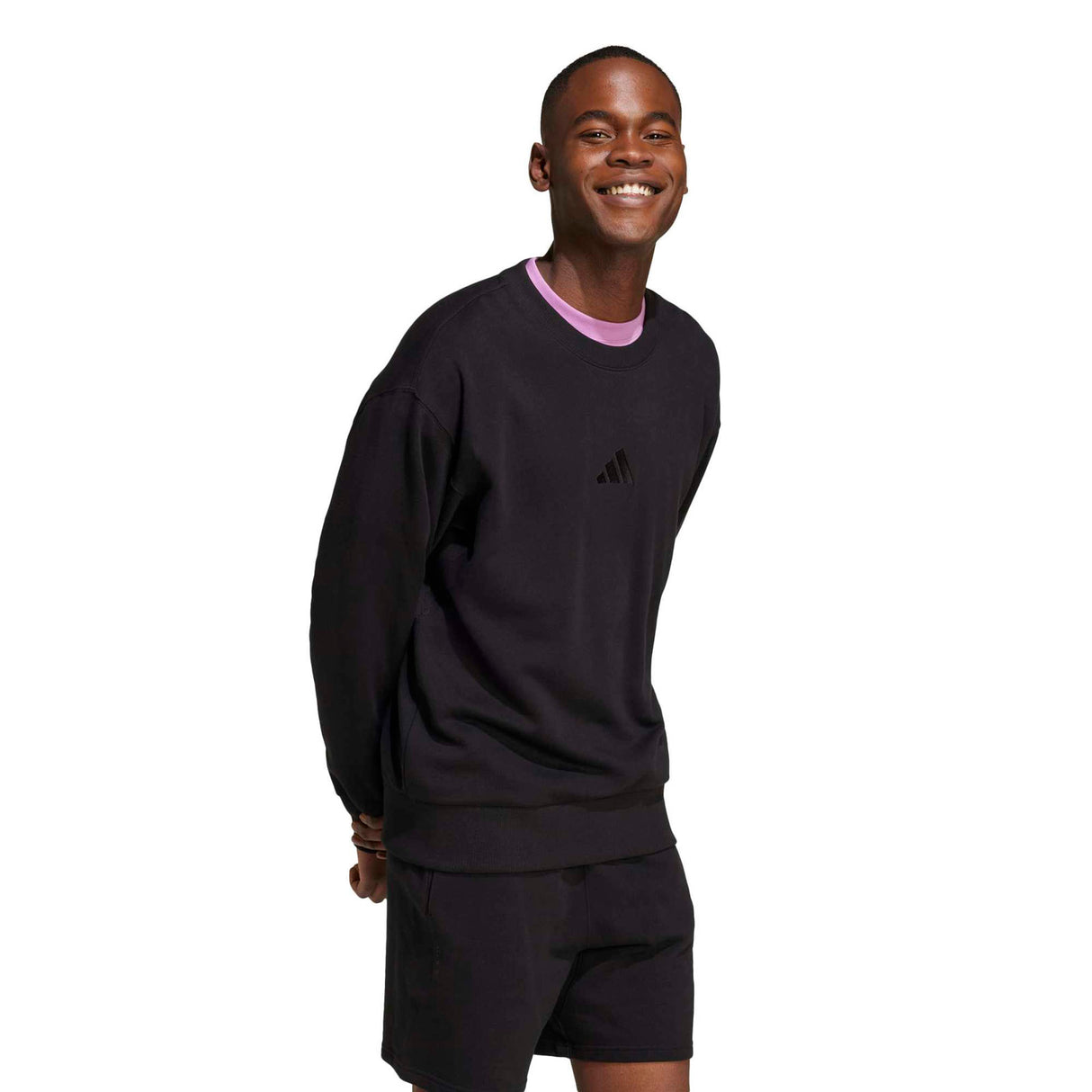 adidas Mens SZN FT Crewnck Sweatshrt Blk